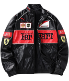 90's Vintage Scuderia Leather Racing Jacket | Premium Ferrari Style - Sport Idea