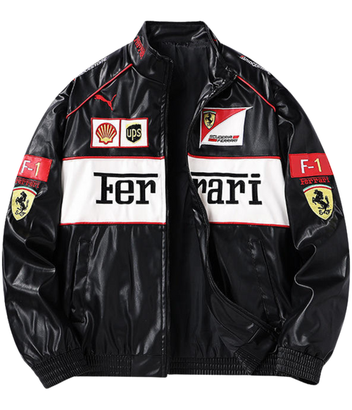 90's Vintage Scuderia Leather Racing Jacket | Premium Ferrari Style - Sport Idea