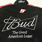 Budweiser Black Vintage Racing Jacket | Classic & Padded Style - Sport Idea