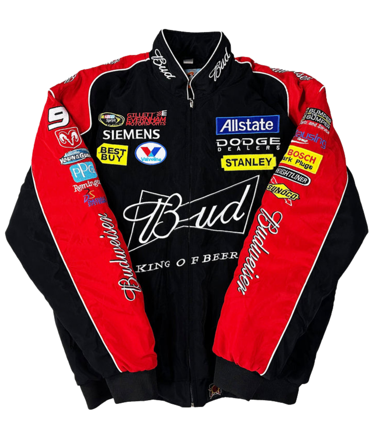 Budweiser Black Vintage Racing Jacket | Classic & Padded Style - Sport Idea