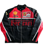Ferrari Leather Jacket Marlboro Edition | Premium Padded Racing Style - Sport Idea