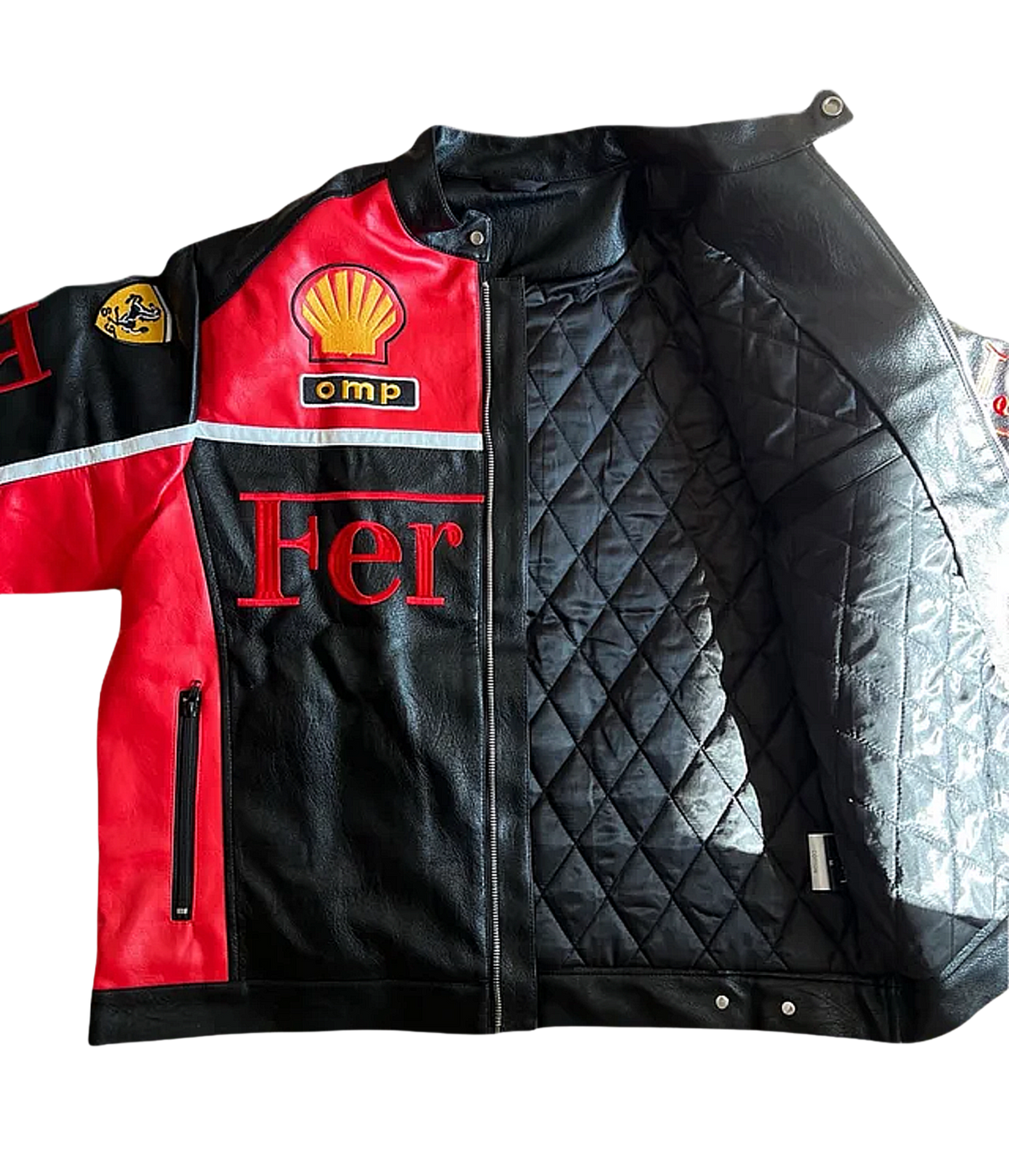 Ferrari Leather Jacket Marlboro Edition | Premium Padded Racing Style - Sport Idea