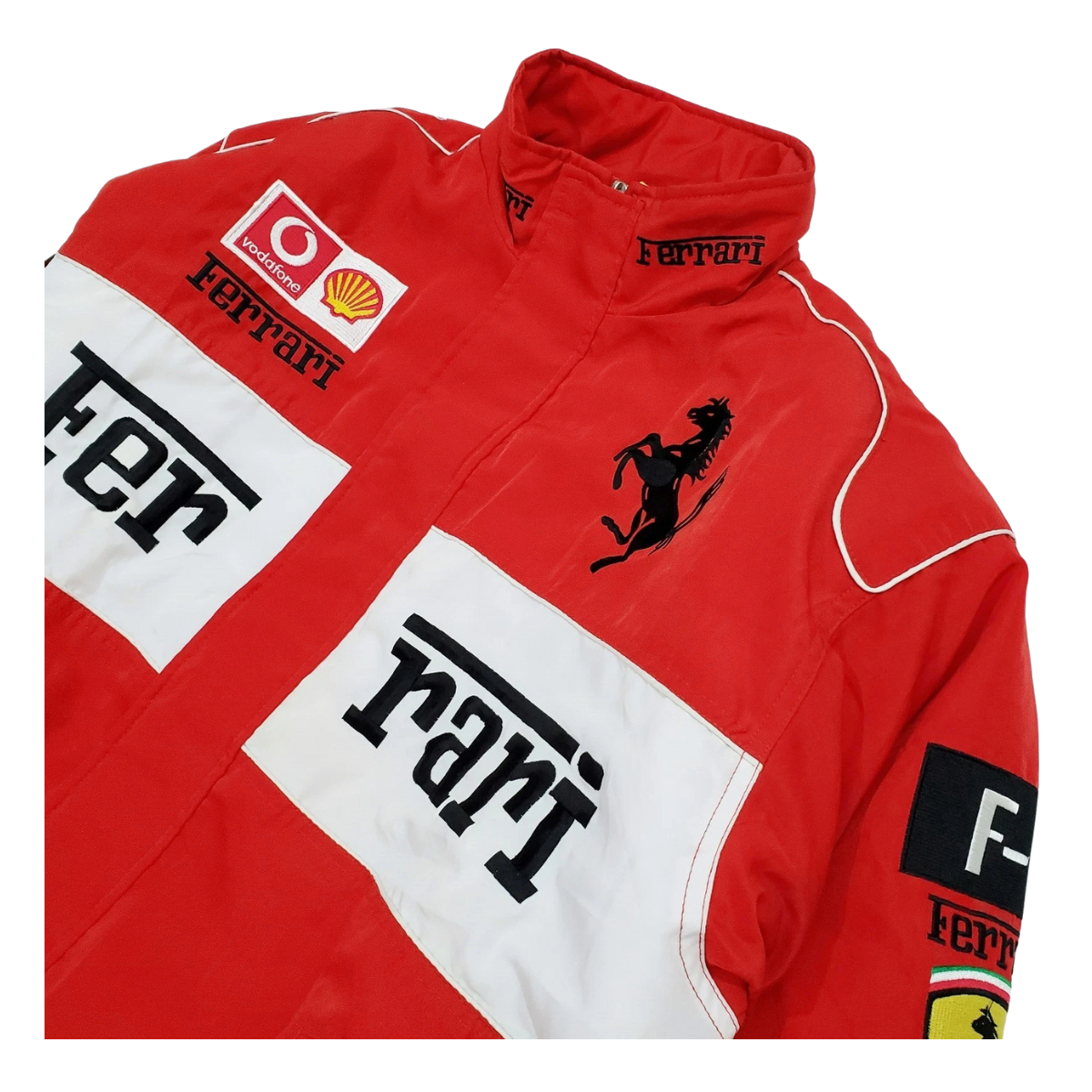 Vintage Scuderia Red-White Racing Jacket | Padded Ferrari Style - Sport Idea