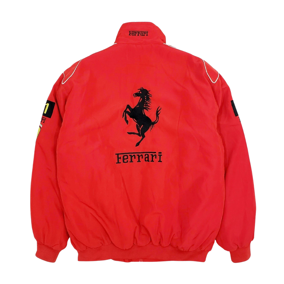 Vintage Scuderia Red-White Racing Jacket | Padded Ferrari Style - Sport Idea