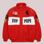 Vintage Scuderia Red-White Racing Jacket | Padded Ferrari Style - Sport Idea