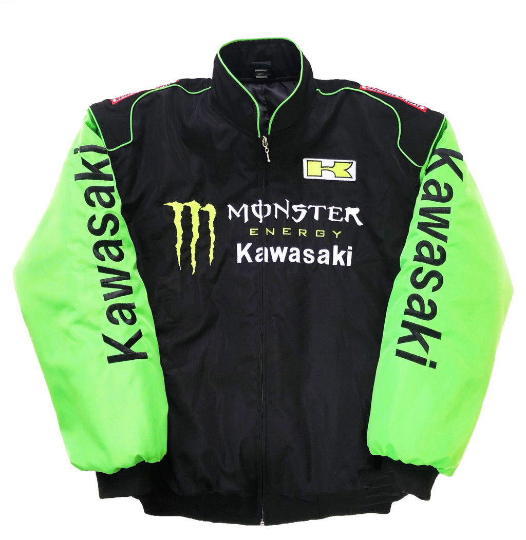 Monster Energy Vintage Racing Jacket | Classic & Padded Kawasaki Style - Sport Idea